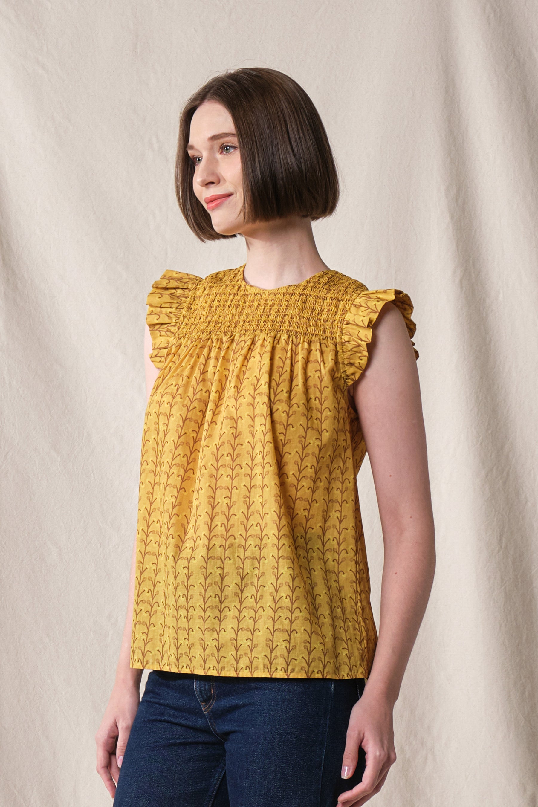 KAREN Top in Yellow Tebu