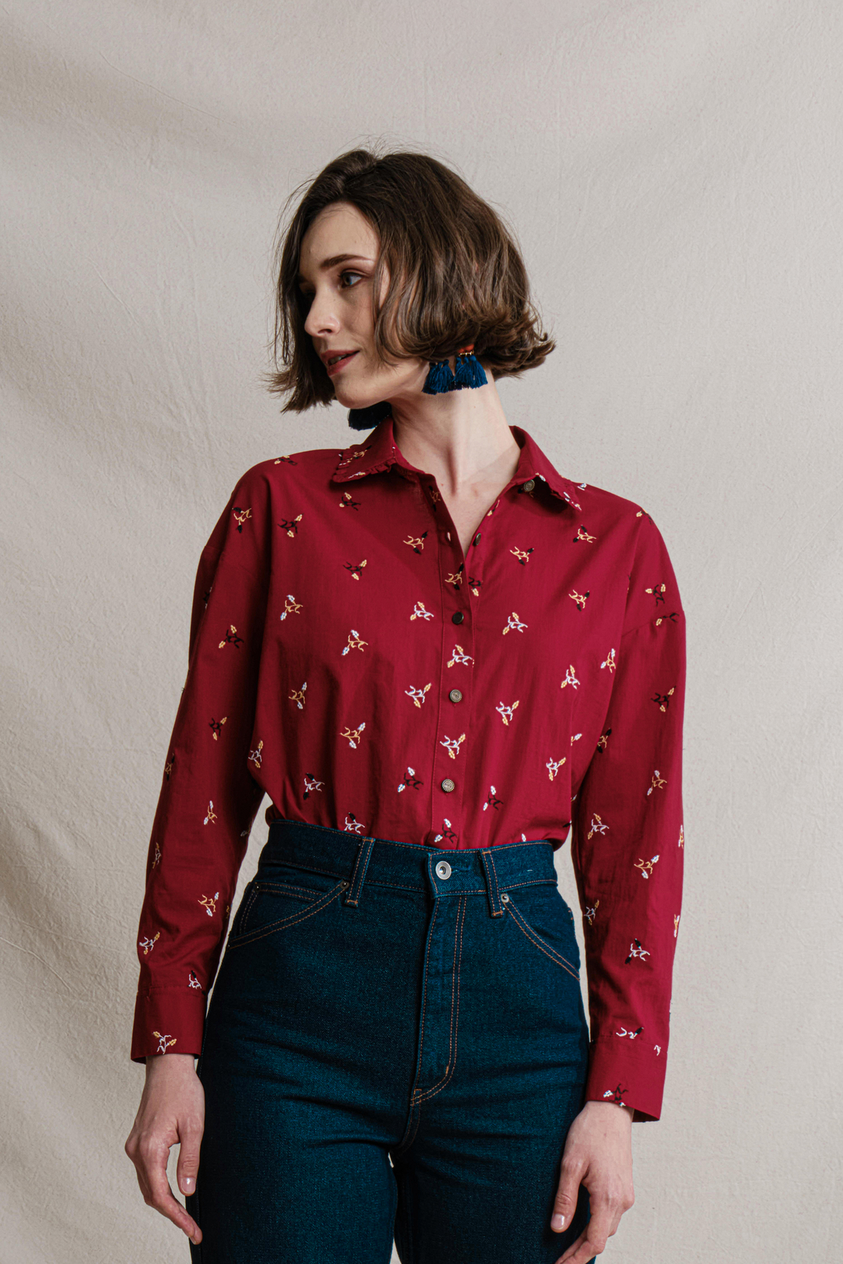 BUNDLING: Karina Top in Red Jagung and Kai Skirt in Red Jagung