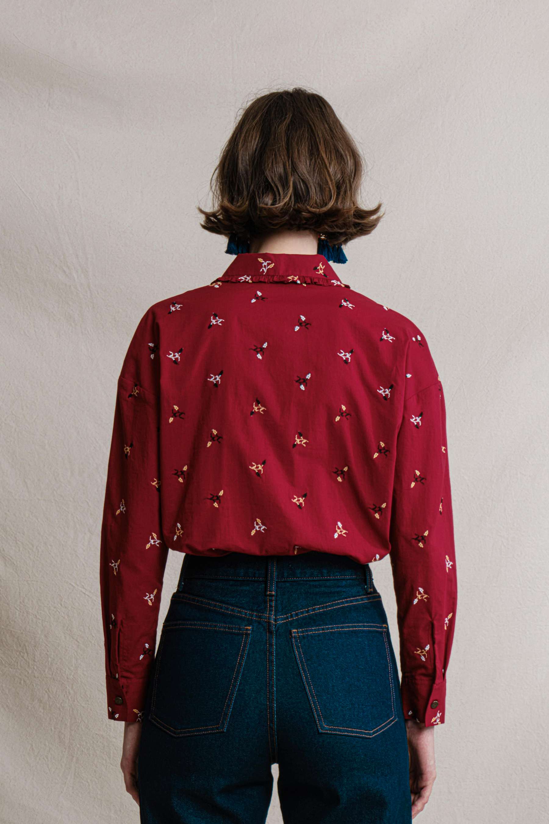 BUNDLING: Karina Top in Red Jagung and Kai Skirt in Red Jagung