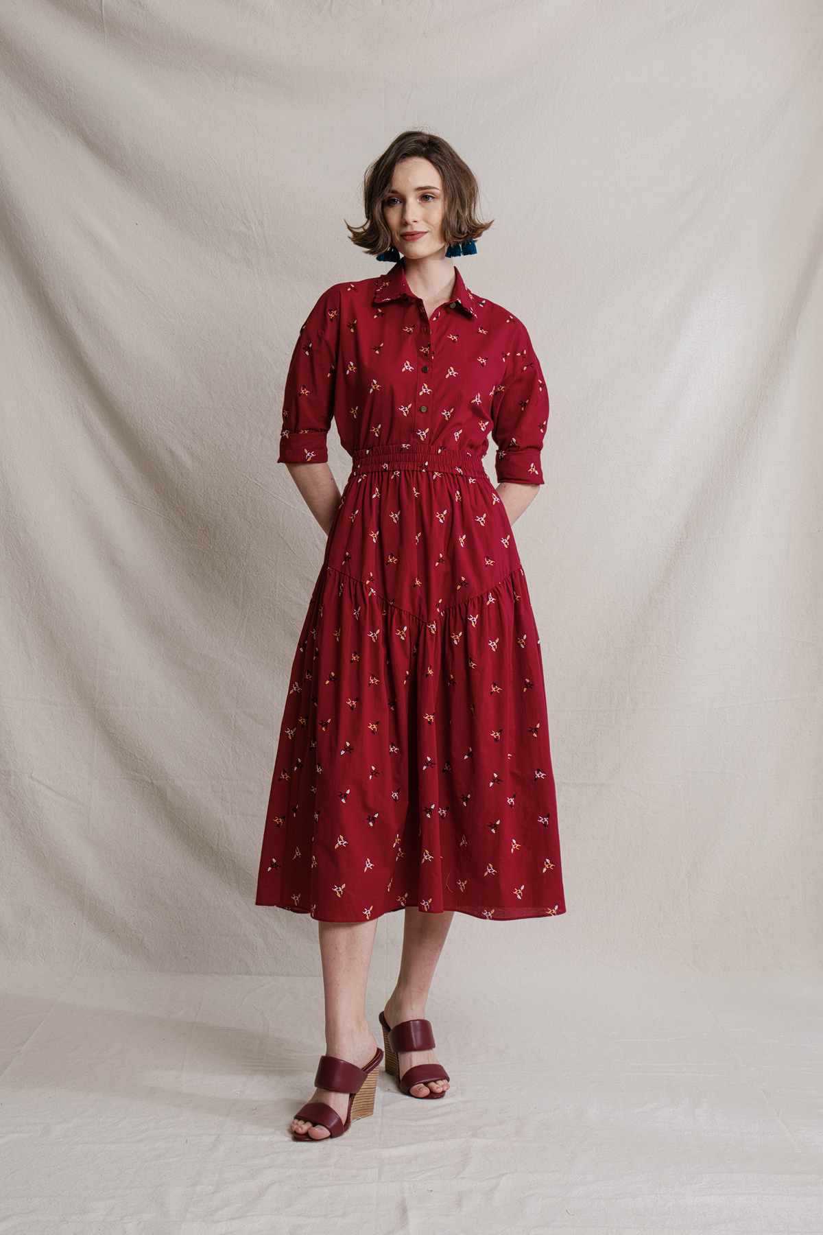 BUNDLING: Karina Top in Red Jagung and Kai Skirt in Red Jagung