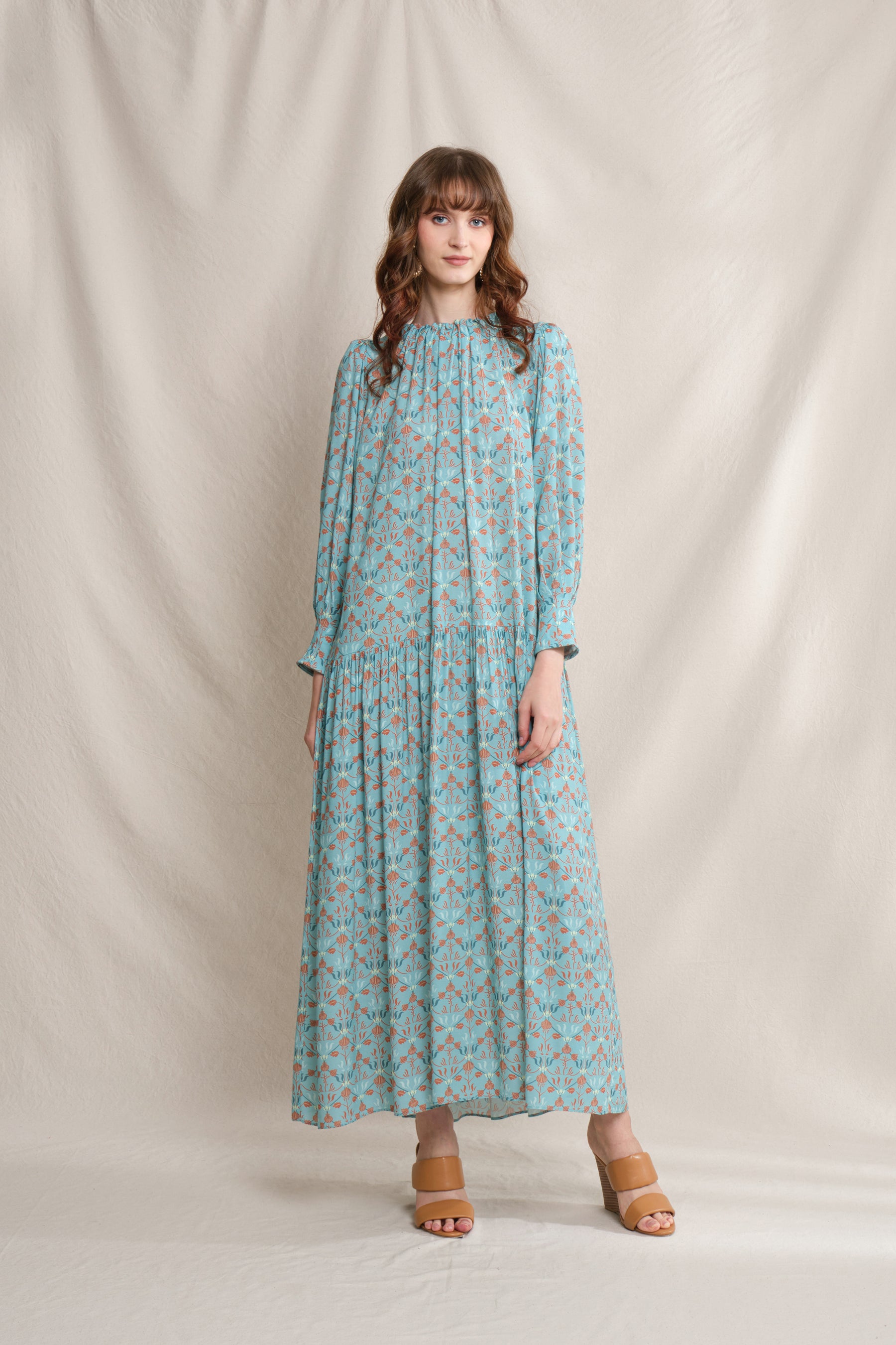 KESSY Dress in Blue Areca