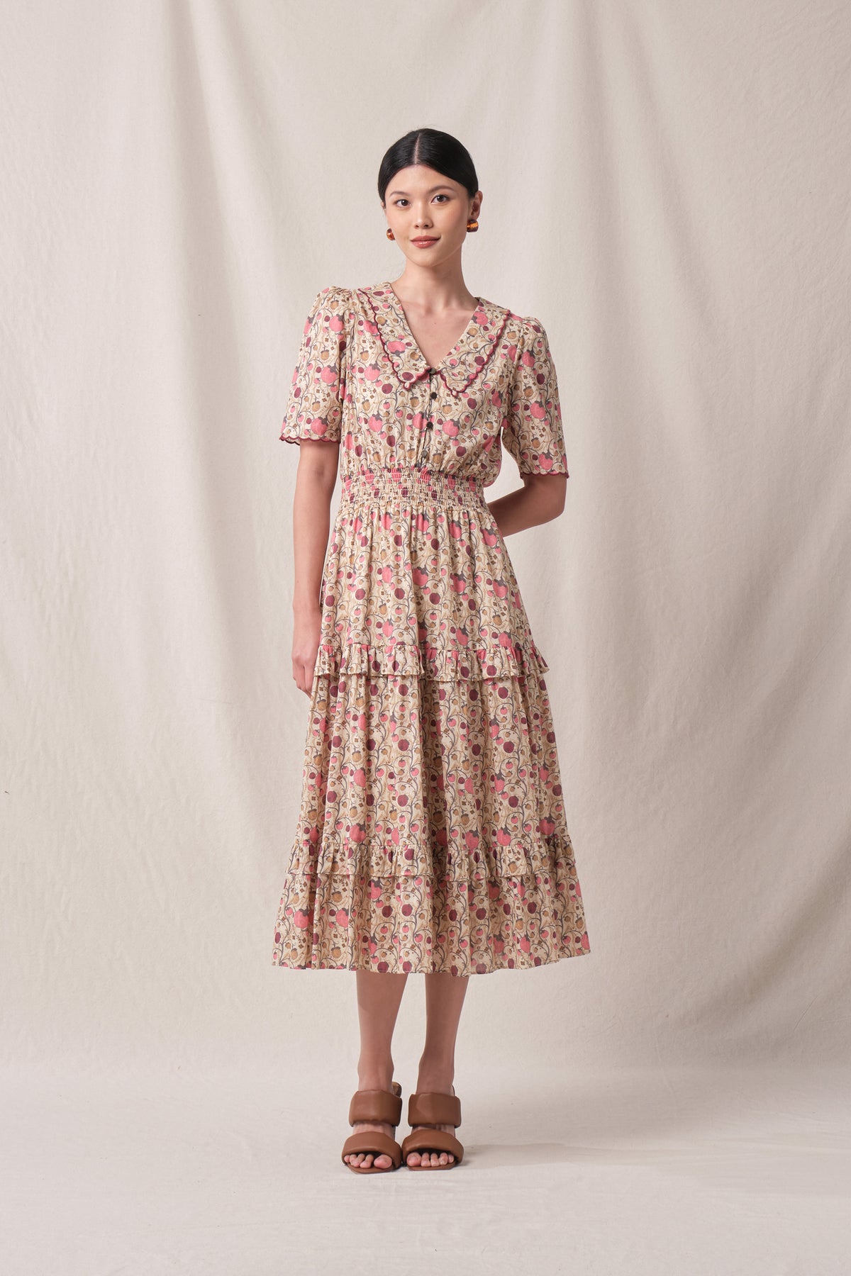 KEYSHA Dress in Beige Manggis