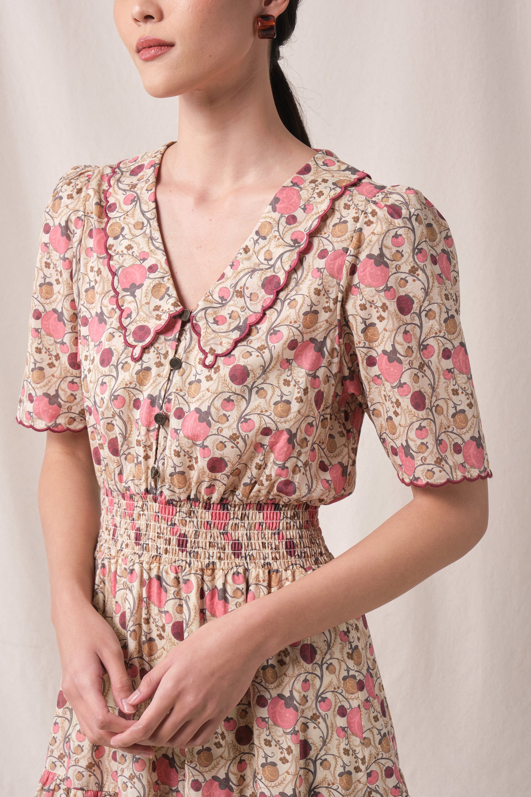 KEYSHA Dress in Beige Manggis