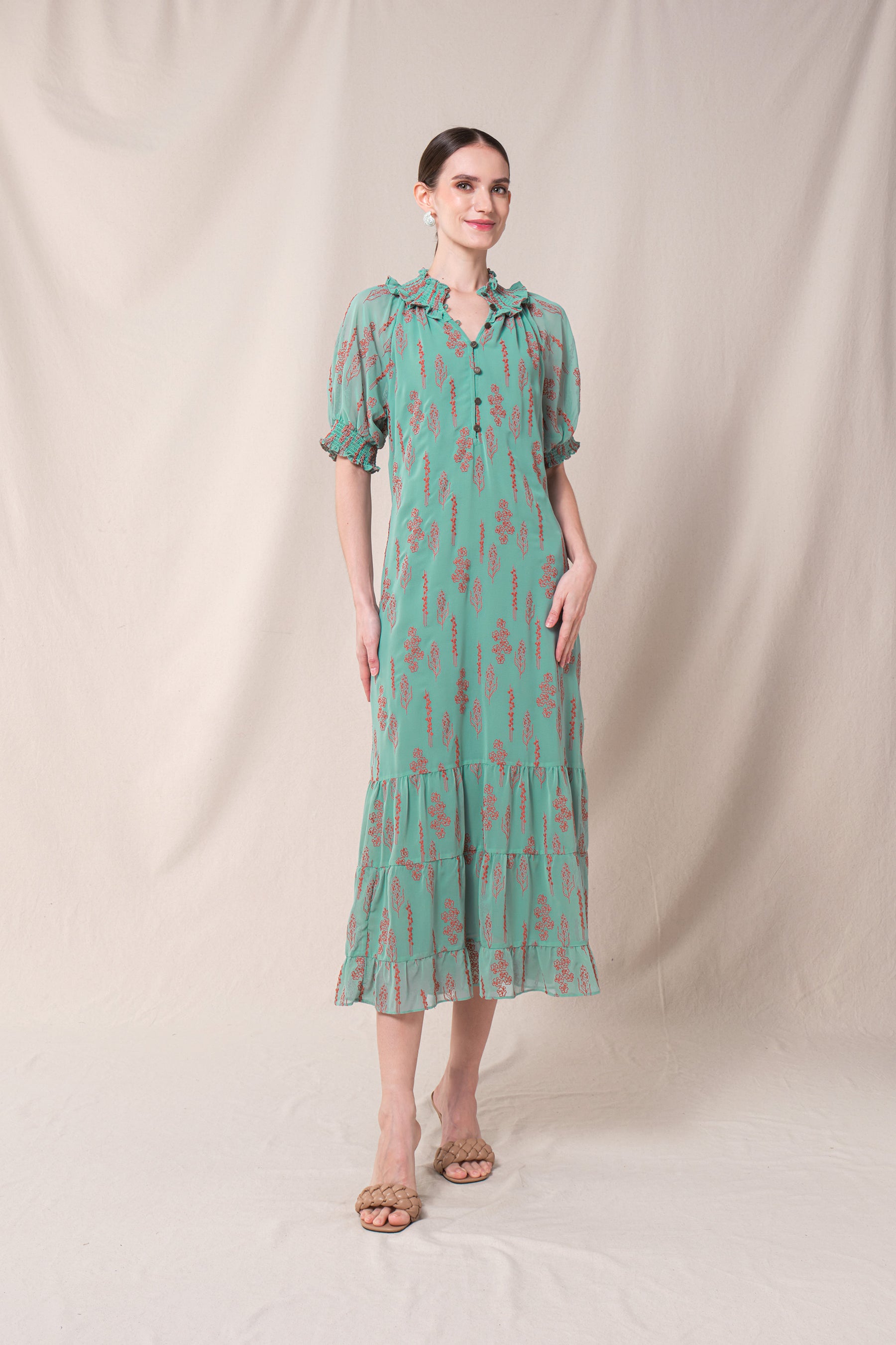 KIANA Dress in Blue Tulu