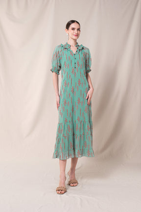 KIANA Dress in Blue Tulu