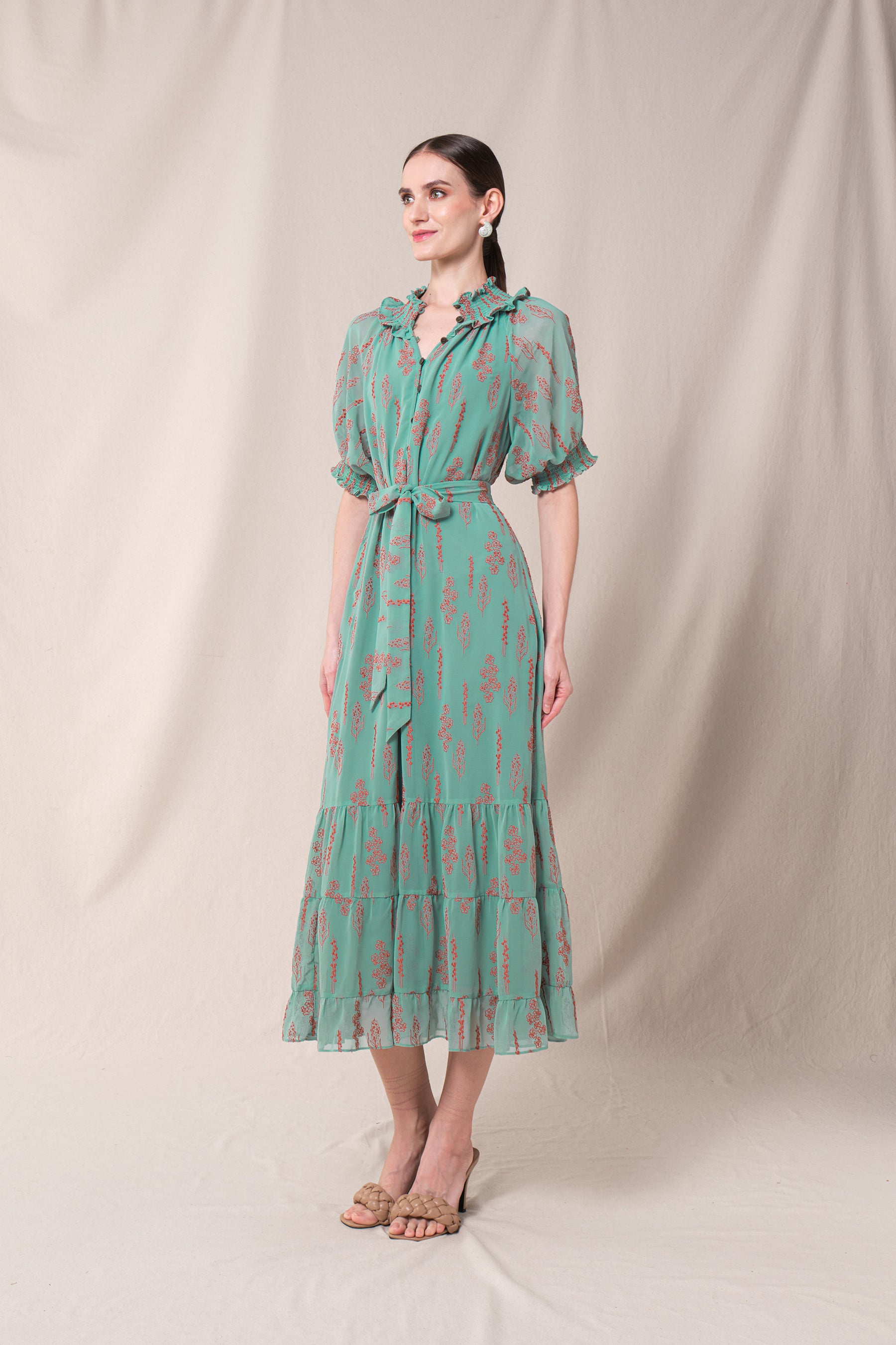 KIANA Dress in Blue Tulu