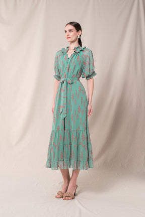 KIANA Dress in Blue Tulu