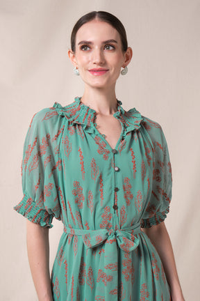 KIANA Dress in Blue Tulu