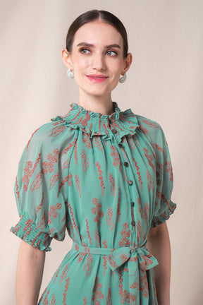 KIANA Dress in Blue Tulu