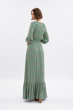 KINTAN Dress in Turquoise Saloko