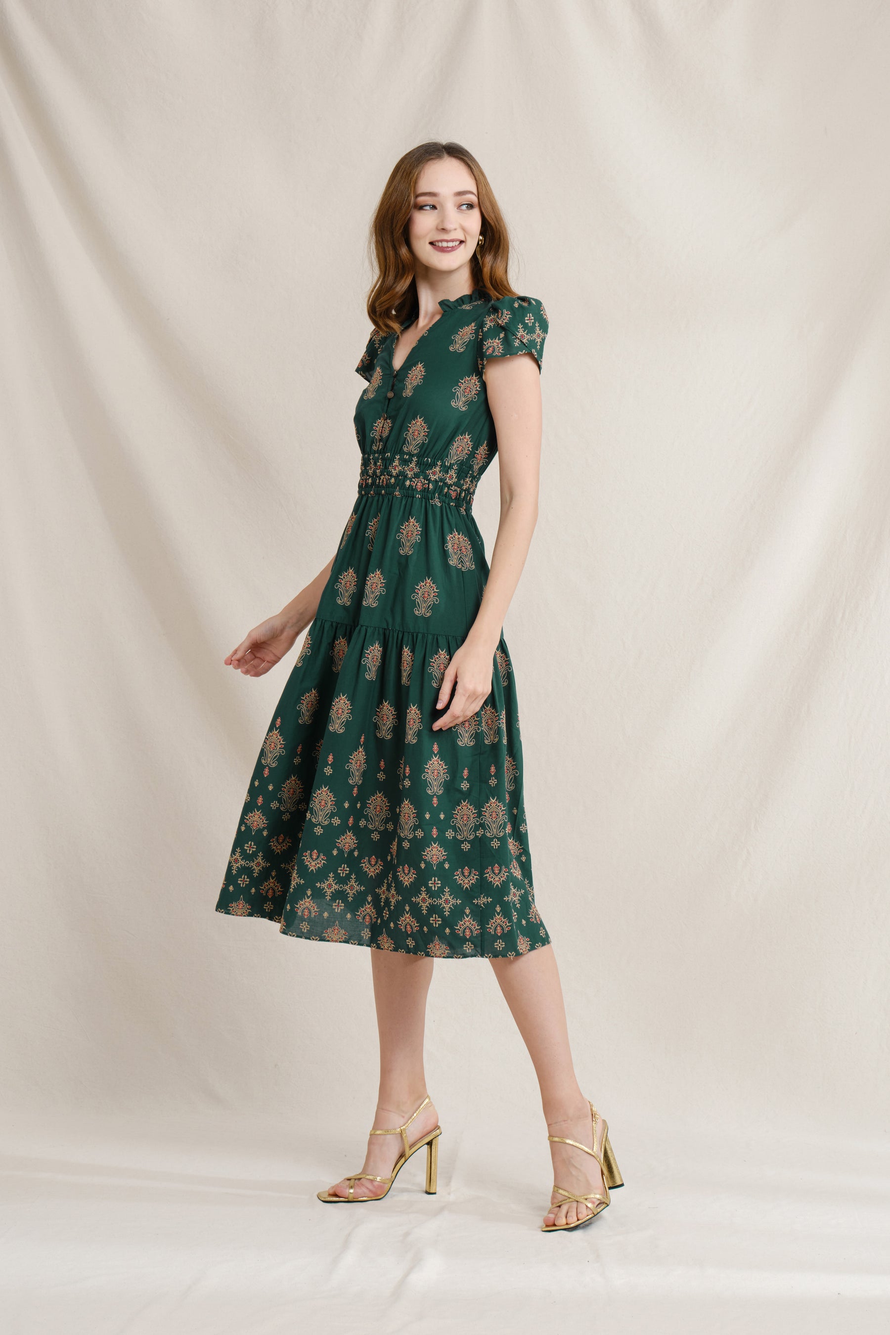 KIRA Dress in Green Mamuli