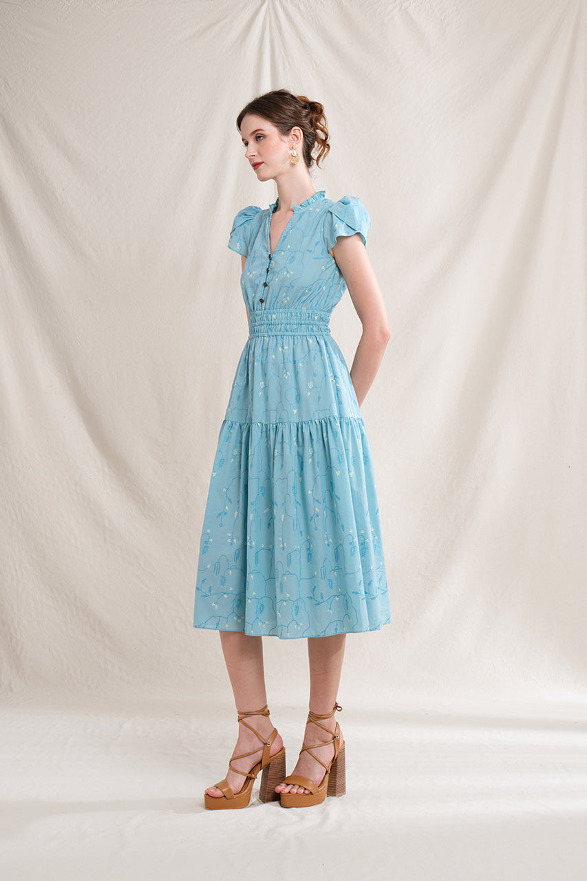 KIRA Dress in Blue Lada