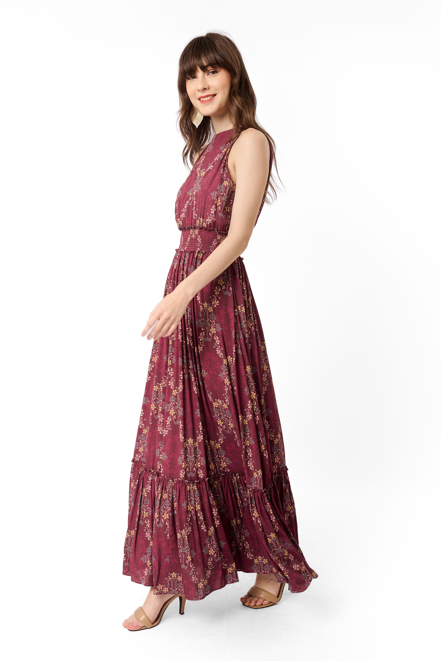 KORRA Dress in Sulur Maroon