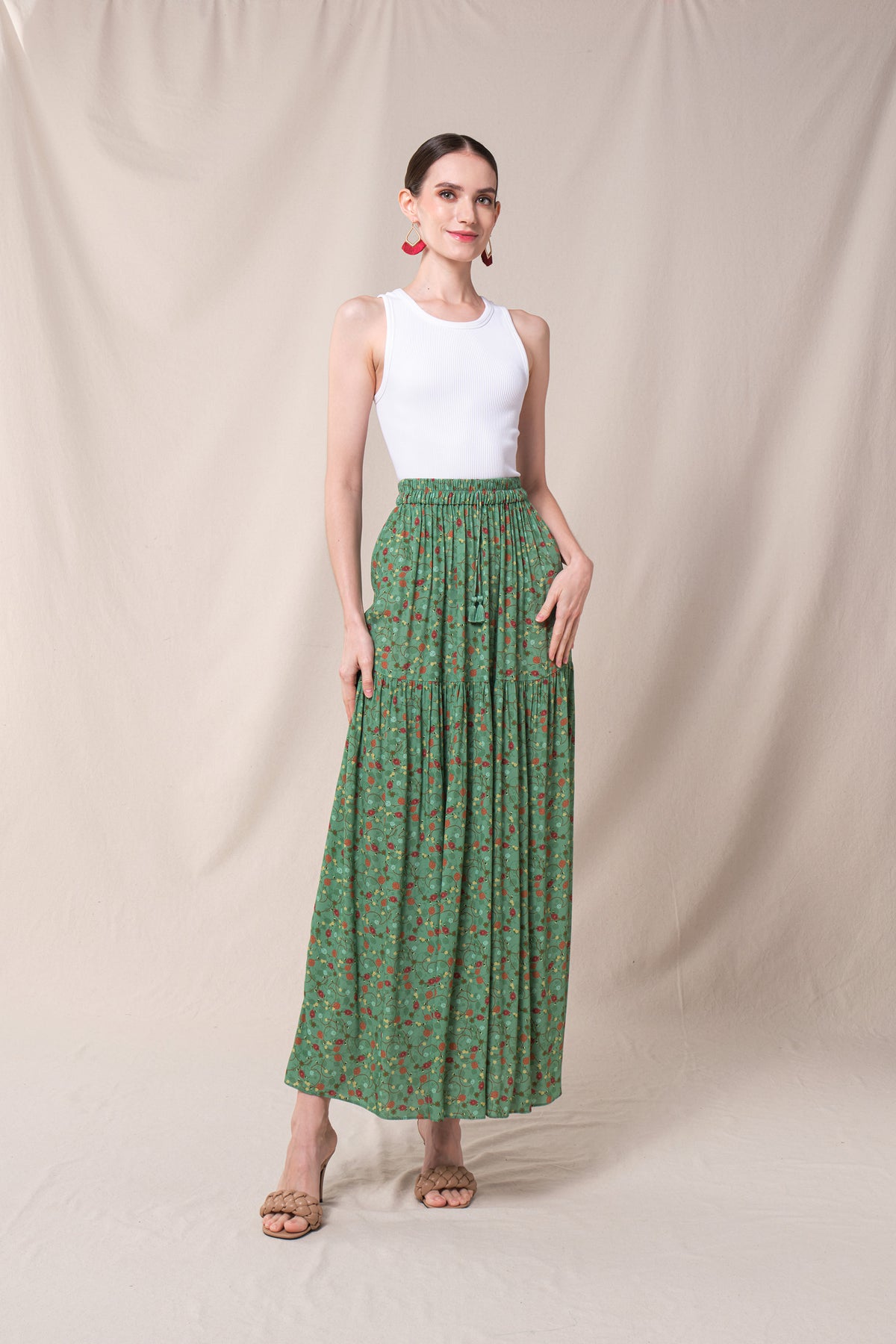 LANY Skirt in Green Kelana