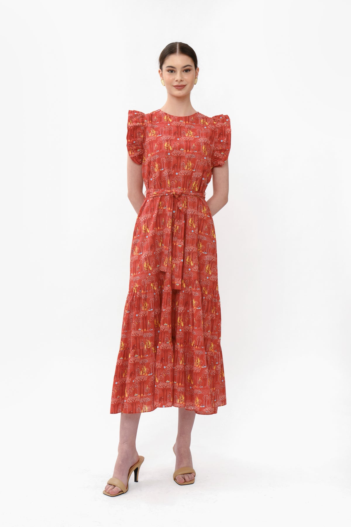LEXI Dress in Red Forest