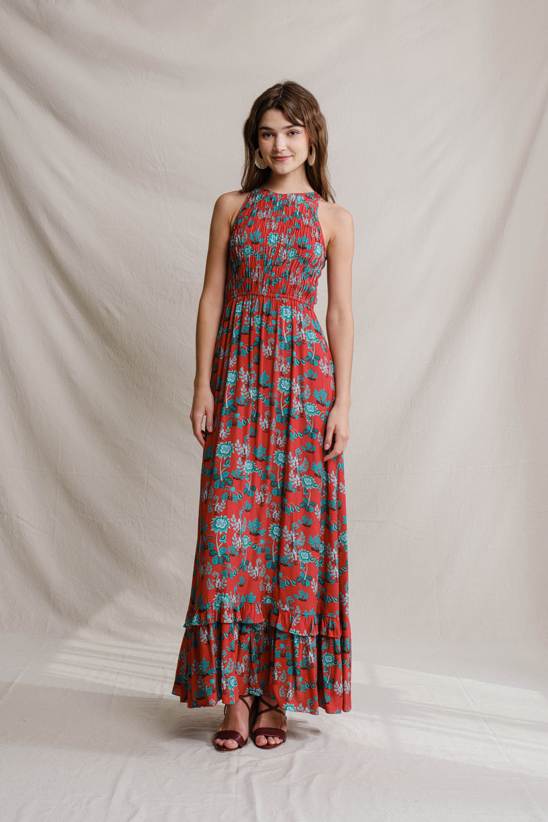 LILY Dress in Red Pepaya