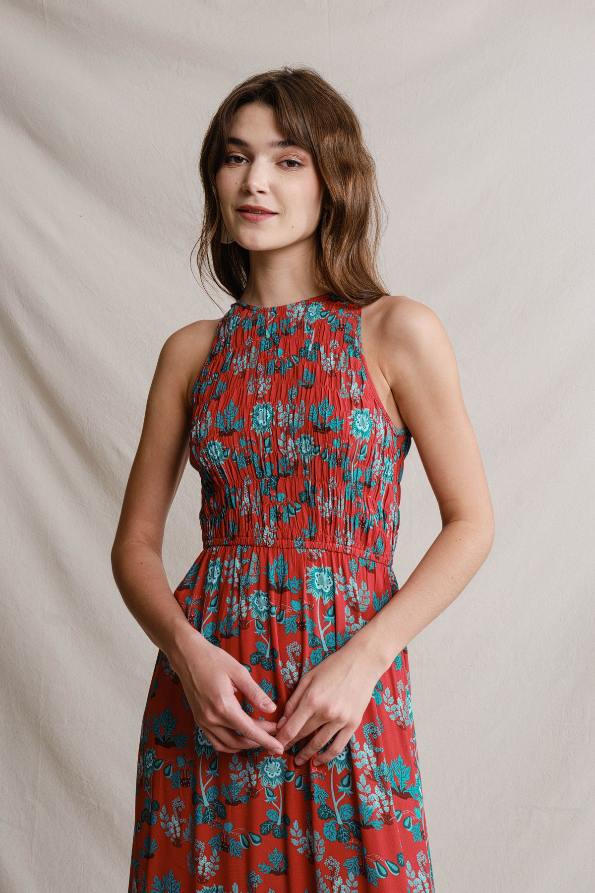 LILY Dress in Red Pepaya