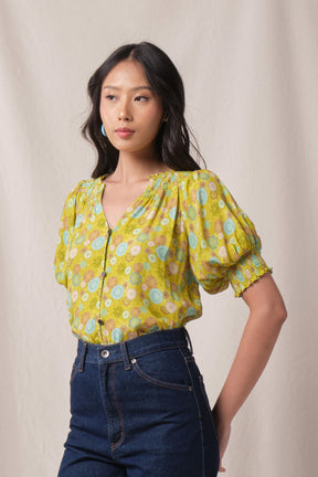 MADDY Top in Green Tedung