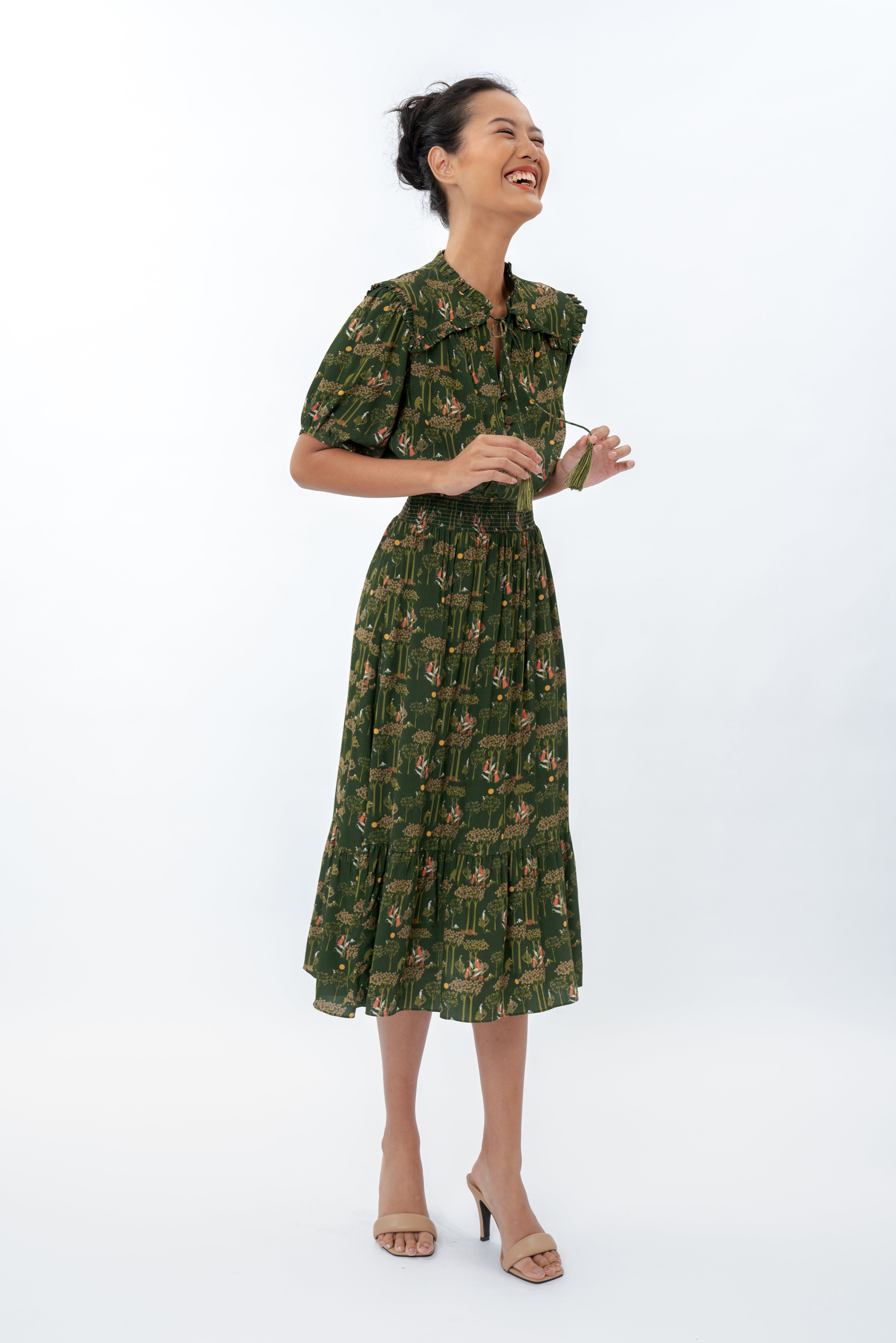 MALI Dress in Green Forest