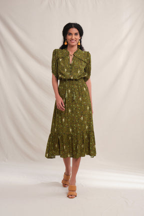 MALI Dress in Green Macca