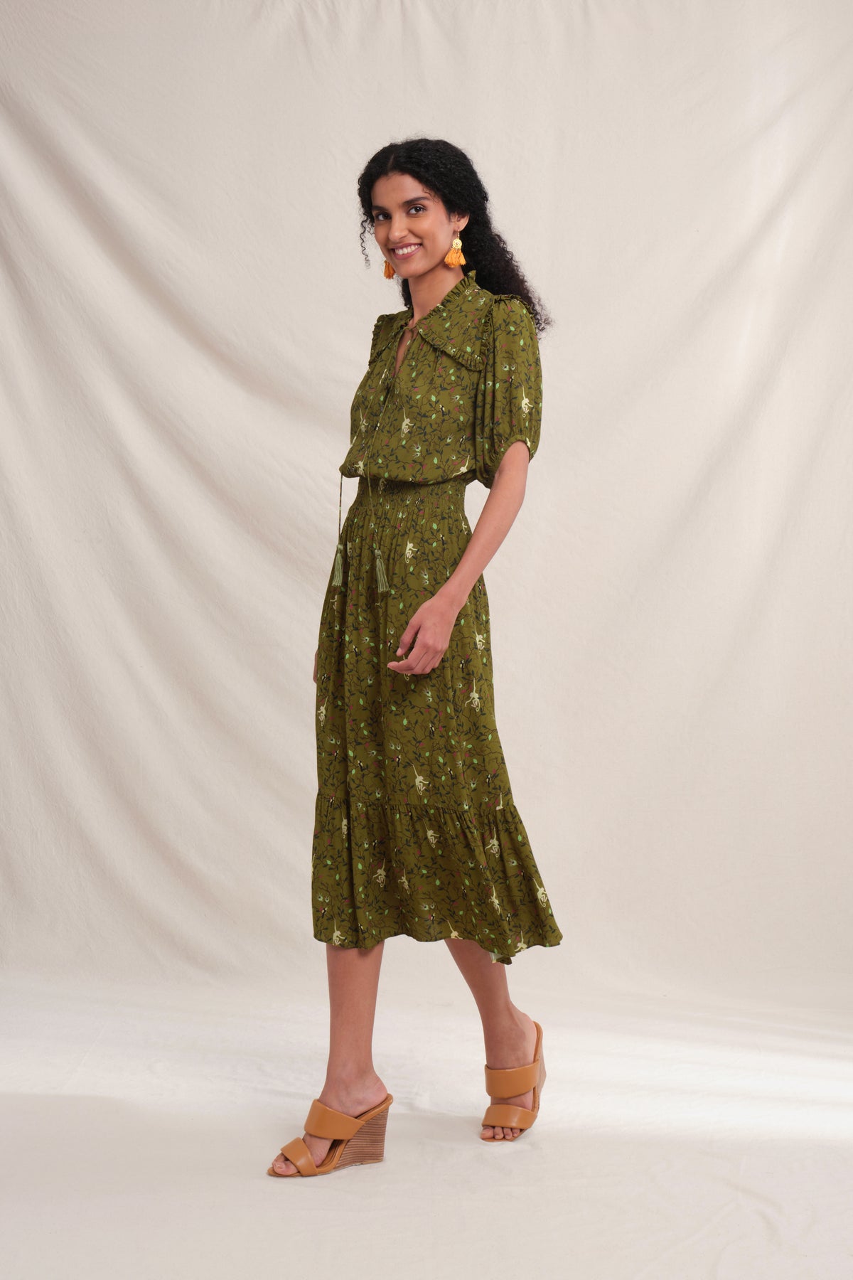 MALI Dress in Green Macca