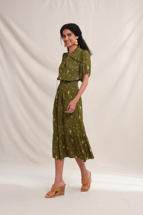 MALI Dress in Green Macca