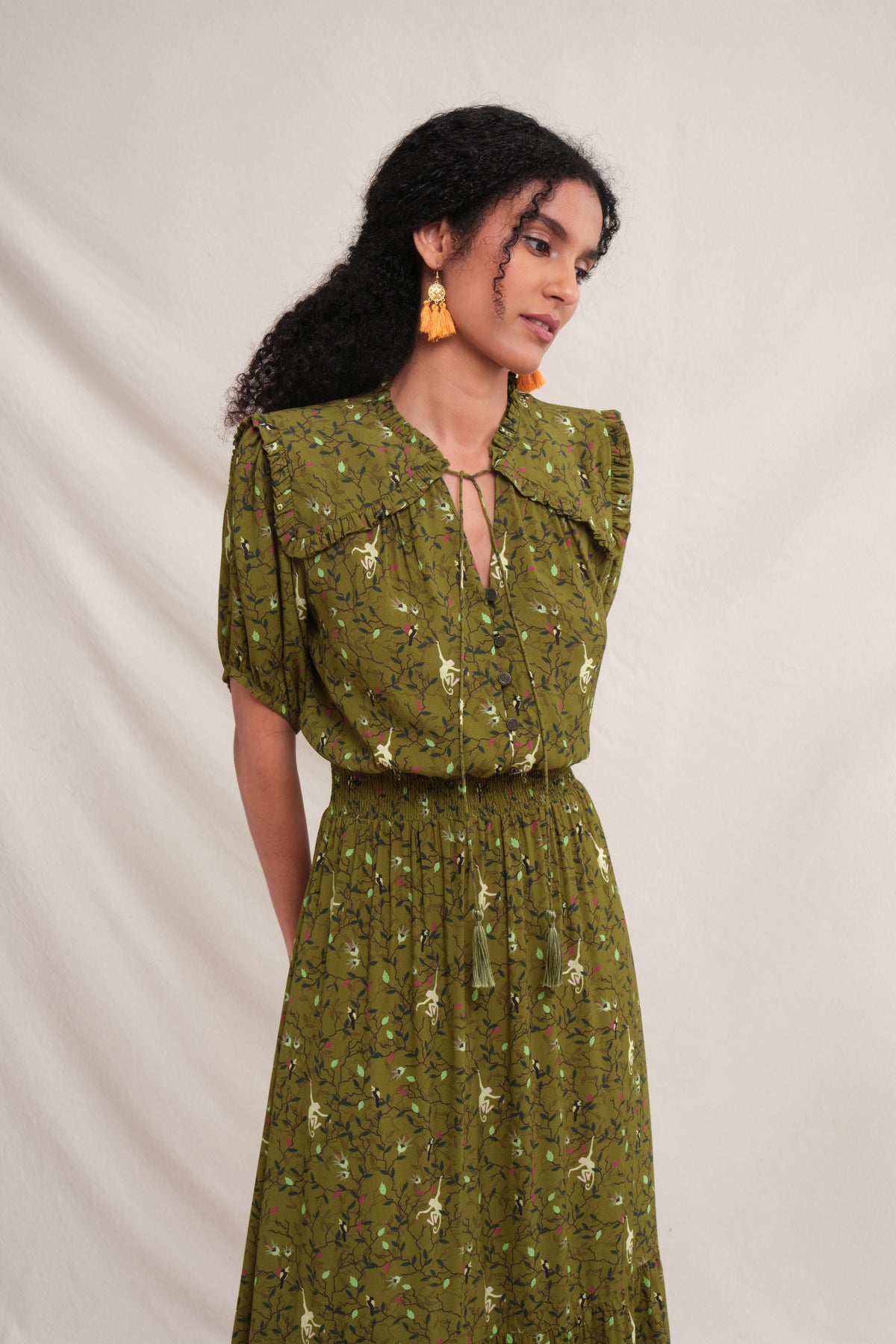 MALI Dress in Green Macca