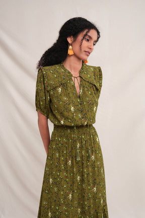 MALI Dress in Green Macca