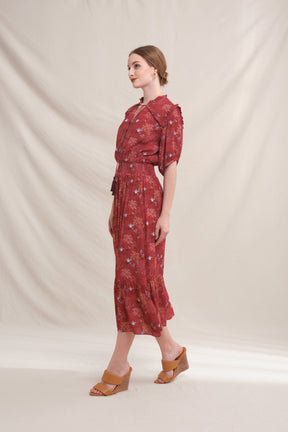 MALI Dress in Red Tumpang