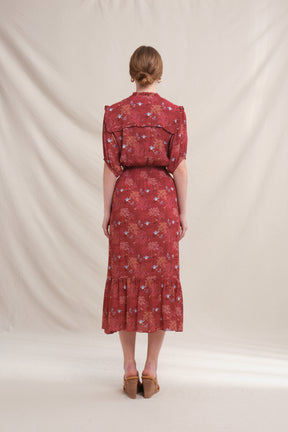 MALI Dress in Red Tumpang