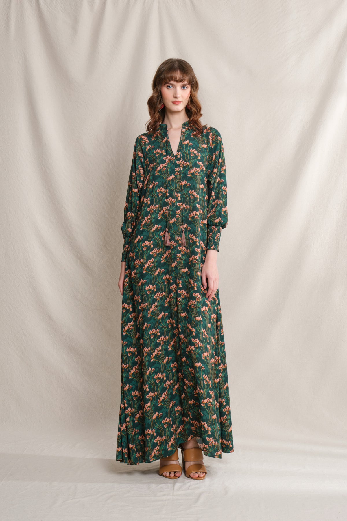 MAYLA Dress in Emerald Cassia