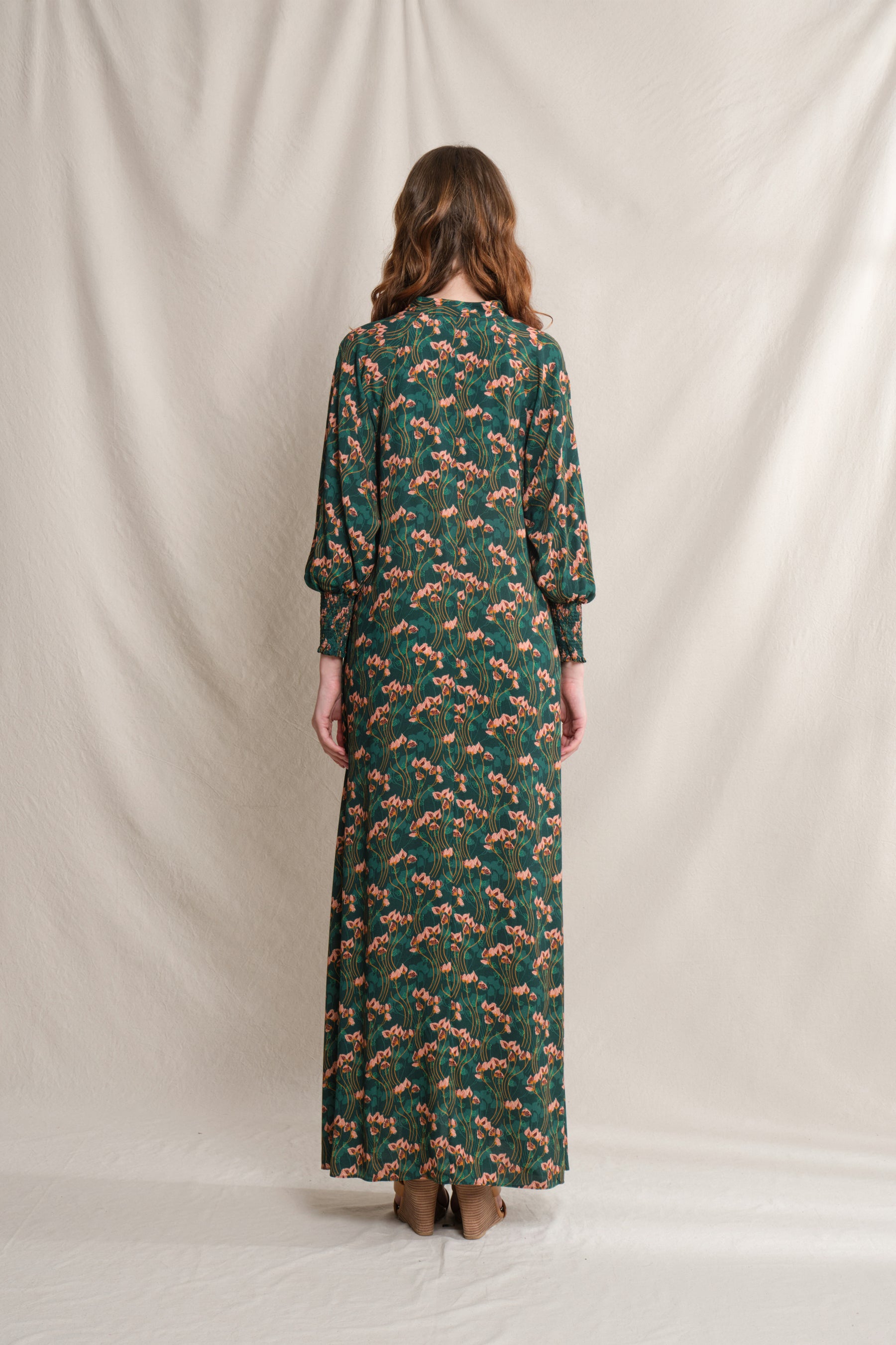 MAYLA Dress in Emerald Cassia