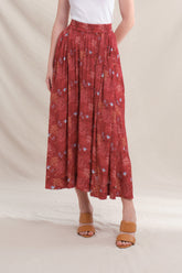 MIRA Skirt in Red Tumpang