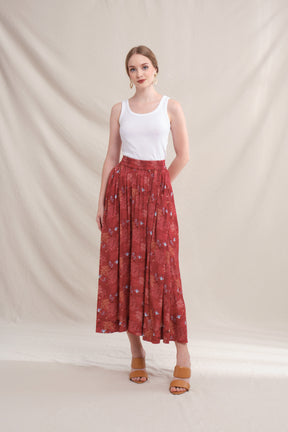 MIRA Skirt in Red Tumpang