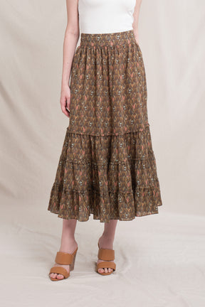 MIU Skirt in Brown Ulva