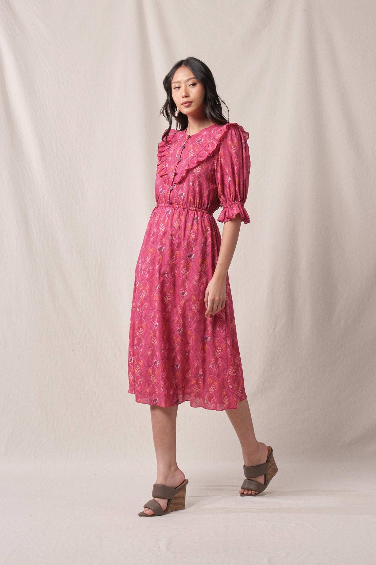 NADINE Dress in Fuschia Penyu