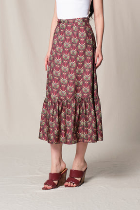 NAVA Skirt in Red Sumpang