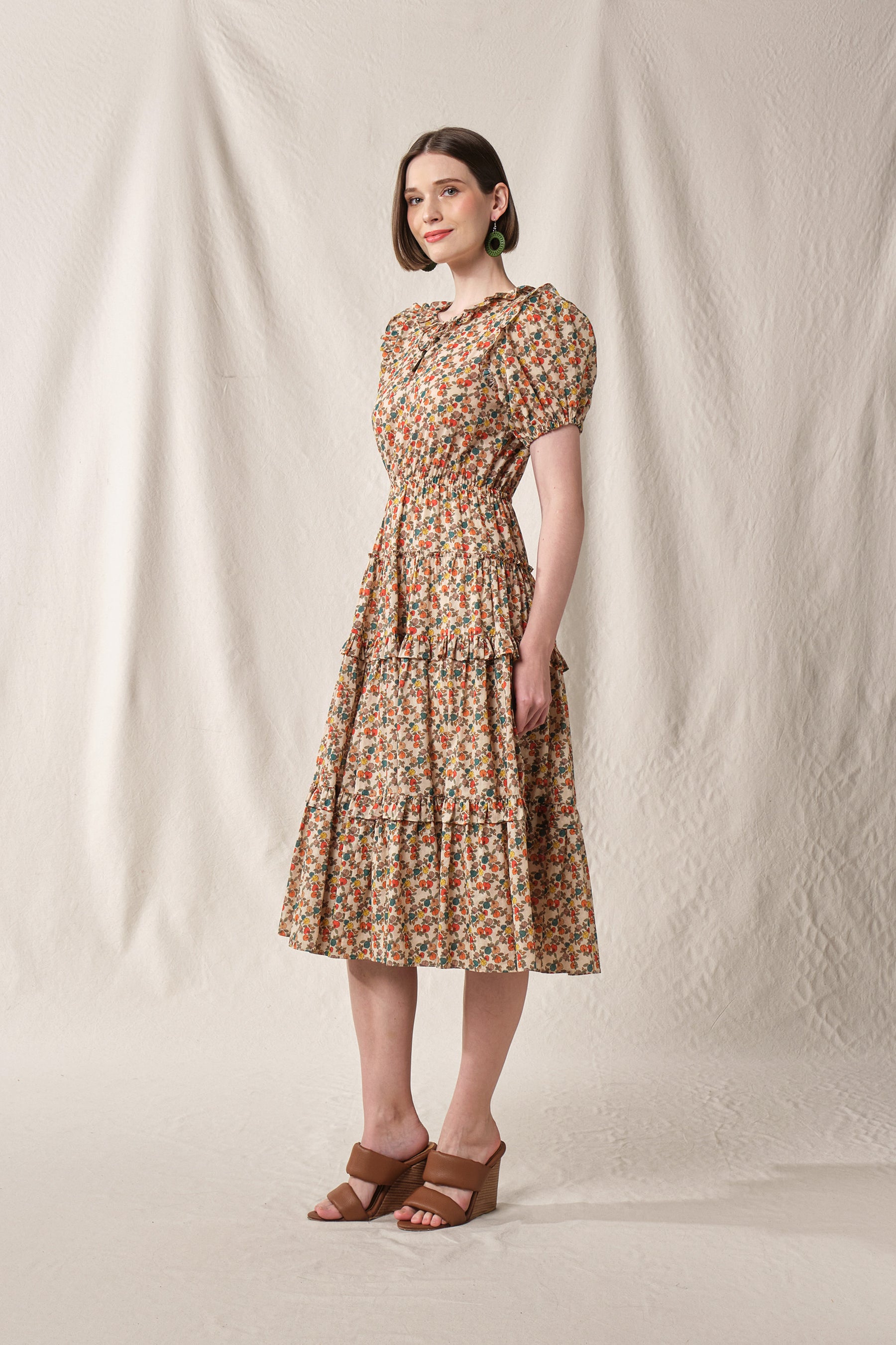 NESSA Dress in Beige Telang