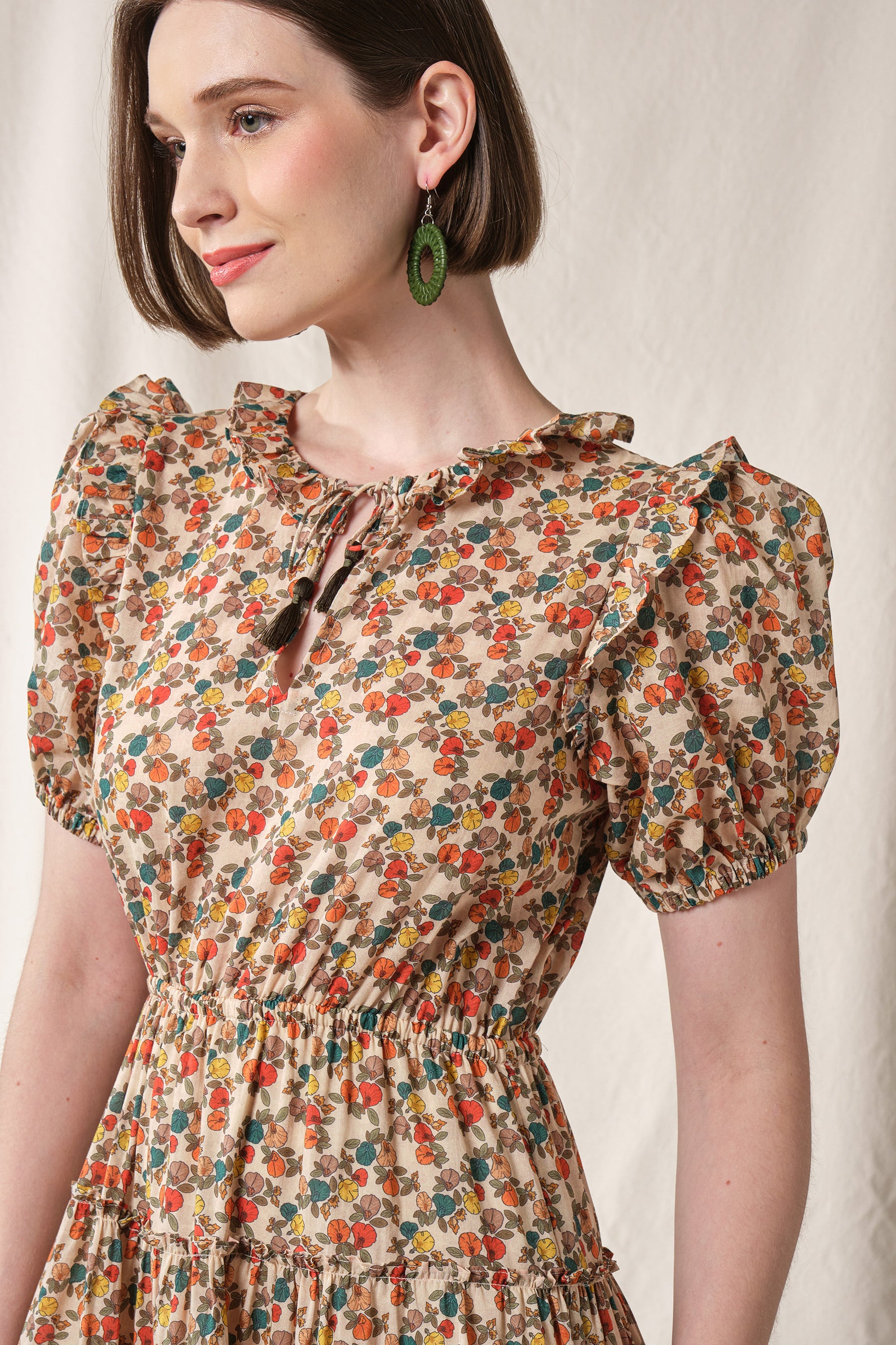 NESSA Dress in Beige Telang