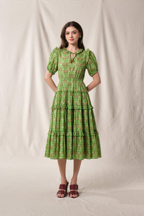 NESSA Dress in Green Rosea