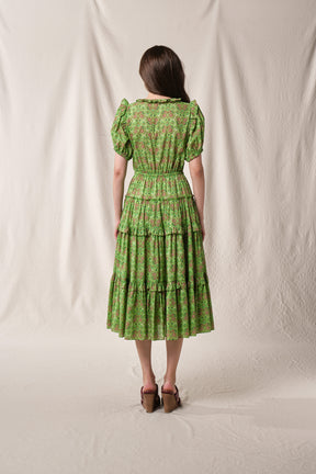 NESSA Dress in Green Rosea