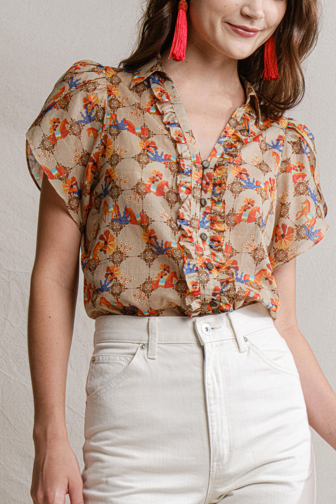 NIKA Top in Beige Pasola