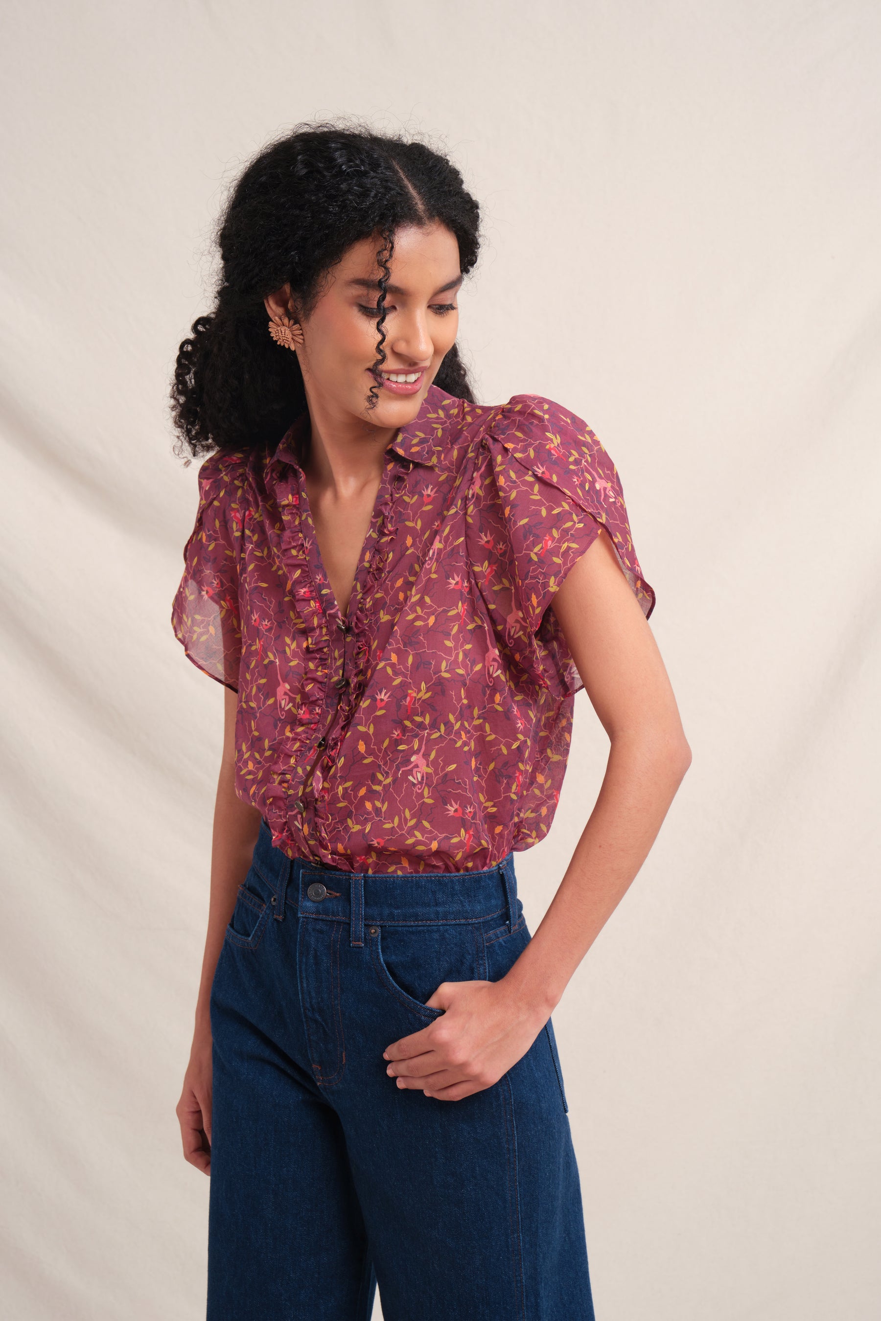 NIKA Top in Maroon Macca