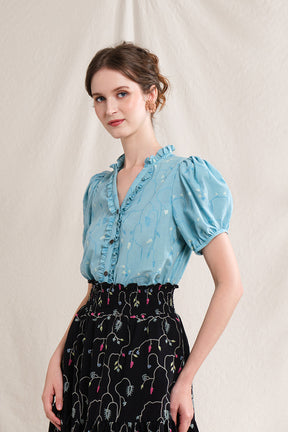 NIKI Top in Blue Lada