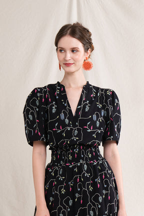 BUNDLING: Nora Top in Black Lada and Riona Skirt in Black Lada