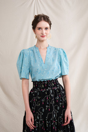 NORA Top in Blue Lada