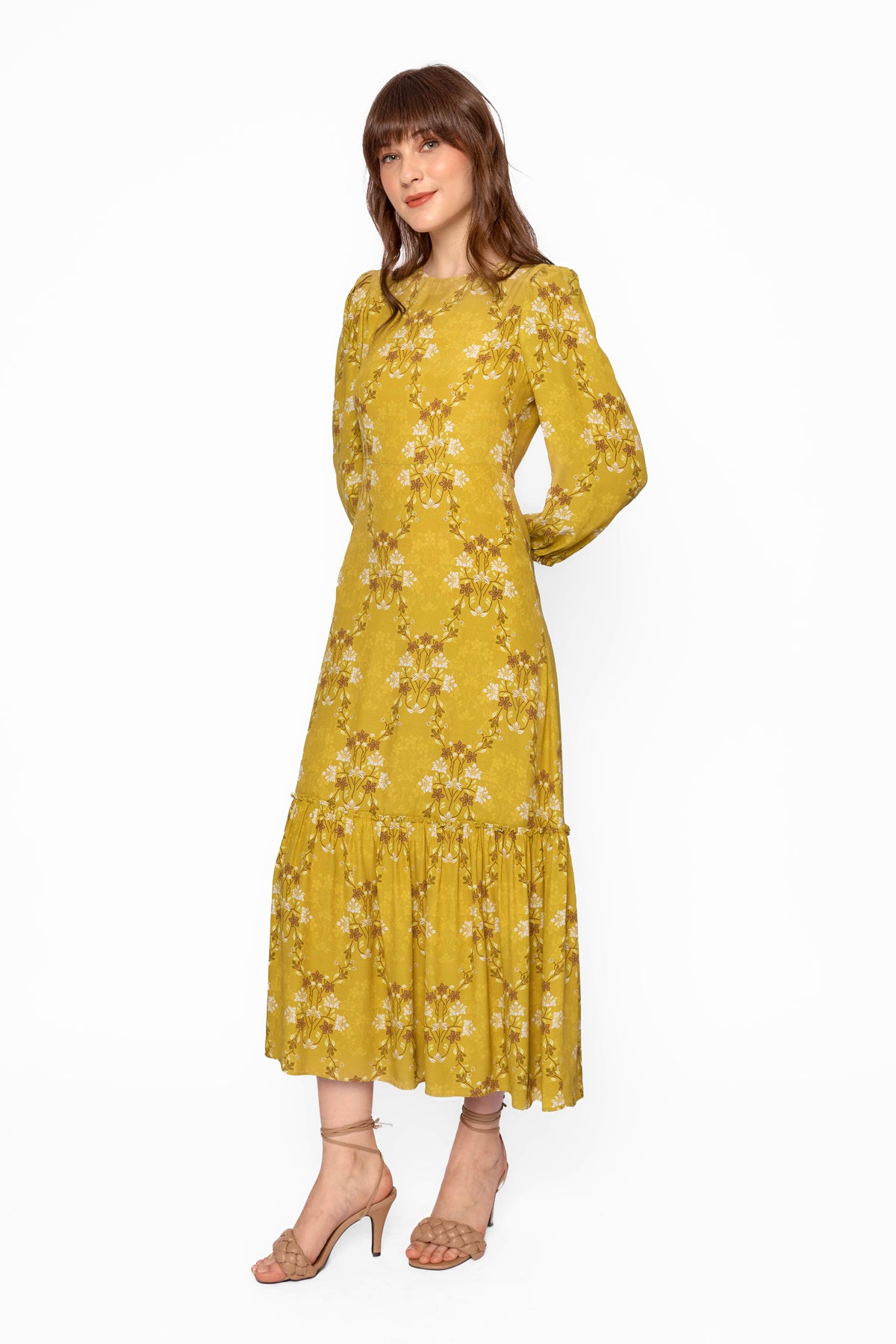 NUALA Dress in Yellow Bunga