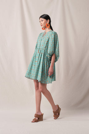 OLA Dress in Blue Penjor