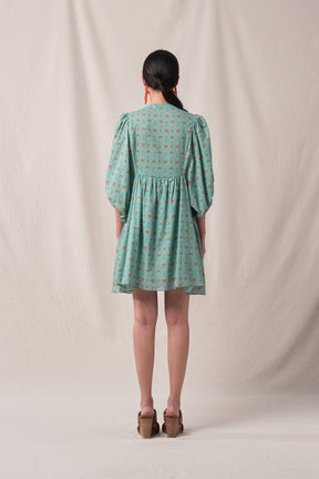 OLA Dress in Blue Penjor