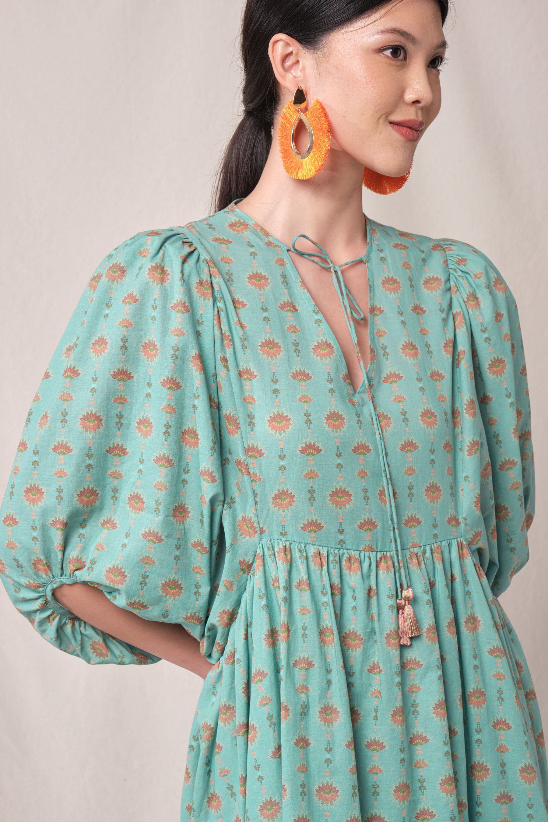 OLA Dress in Blue Penjor